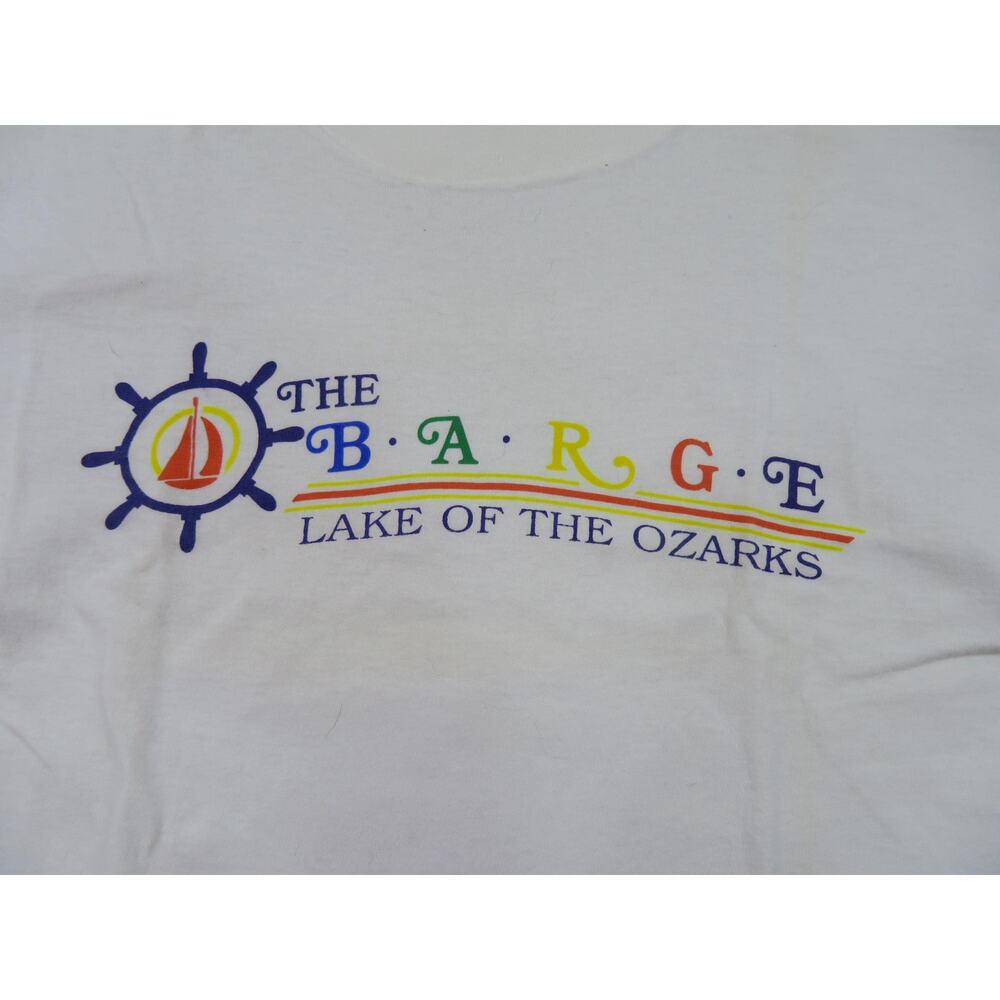The Barge Lake of the Ozarks T-Shirt White Sz 2XL 1990s - Picture 2 of 5